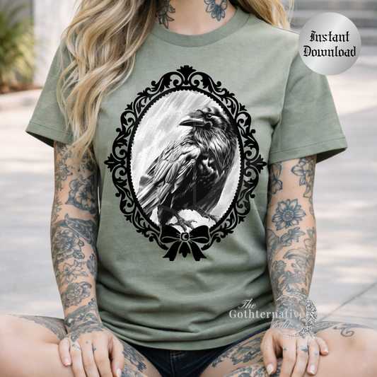 Gothic Raven Cottagecore PNG