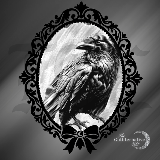 Gothic Raven Cottagecore PNG